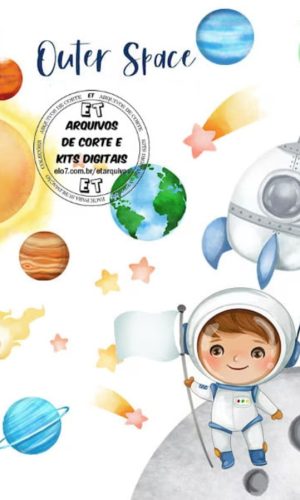 #007 Kit Digital Astronauta Aquarela