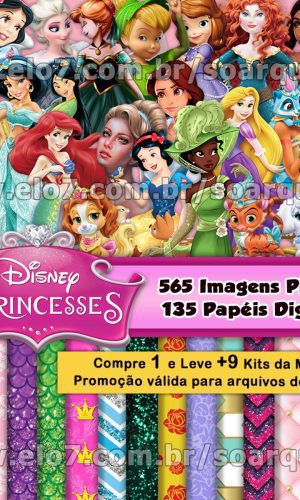 Kit Digital Princesas da Disney