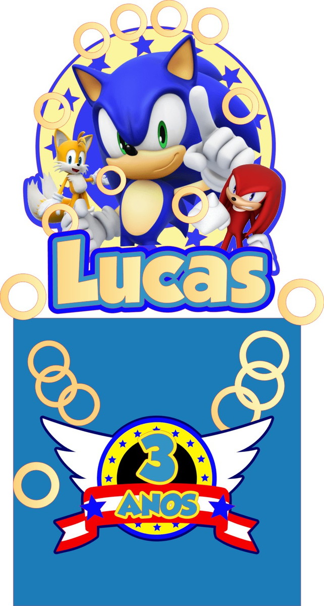 #028 - Arquivo de Corte Topo de Bolo - Sonic - Imagem 3