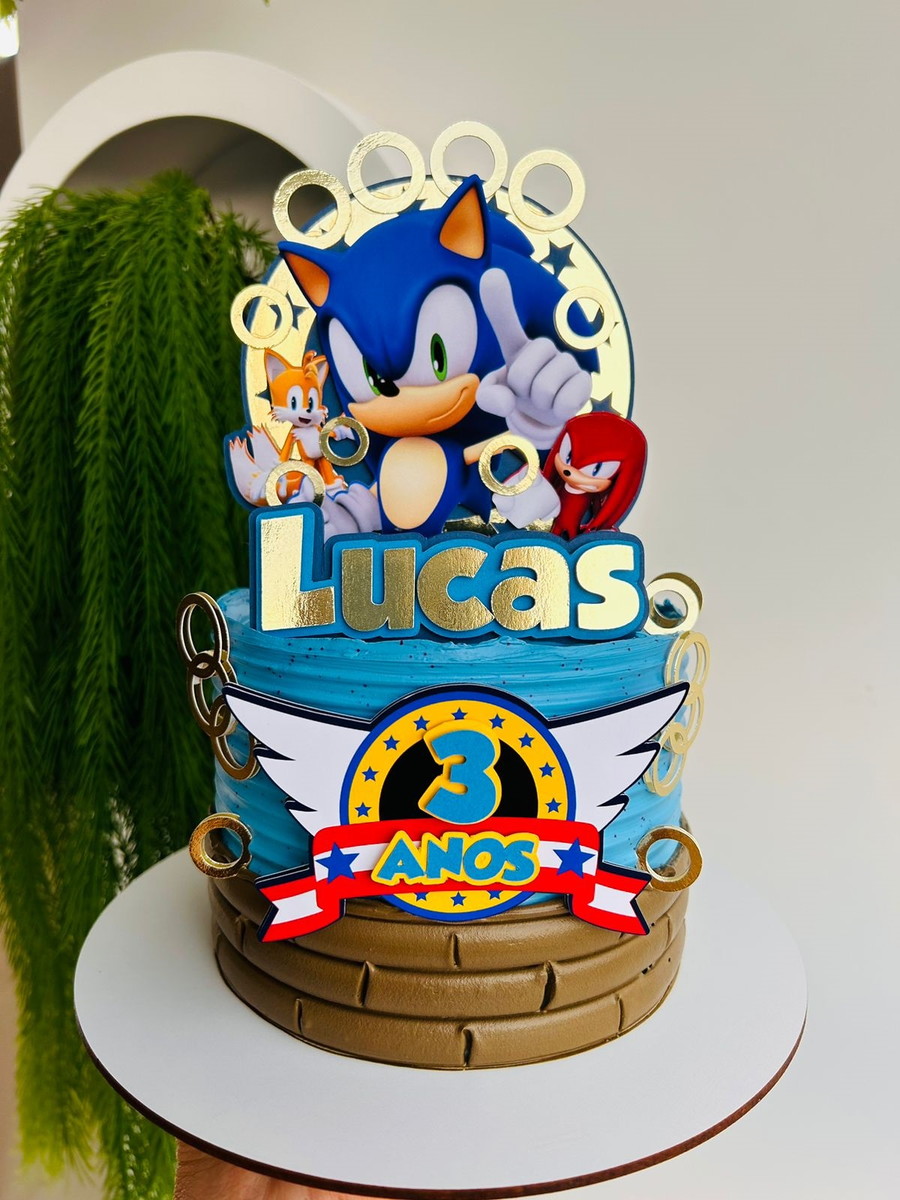 #028 - Arquivo de Corte Topo de Bolo - Sonic
