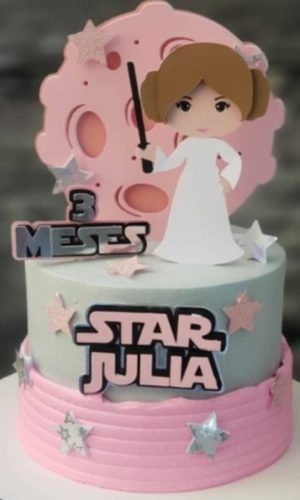Topo de Bolo Arquivo Digital Princesa Leia