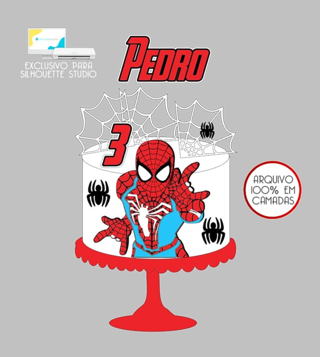 141 - Arquivo Topo de Bolo Homem Aranha