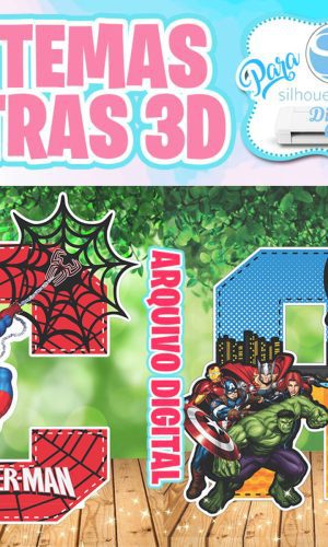 2 Arquivos de Corte Letras 3d Homem Aranha + Vingadores - 03