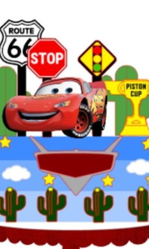 #2045 Arquivo de corte Topo de Bolo Carros Disney Mcqueen