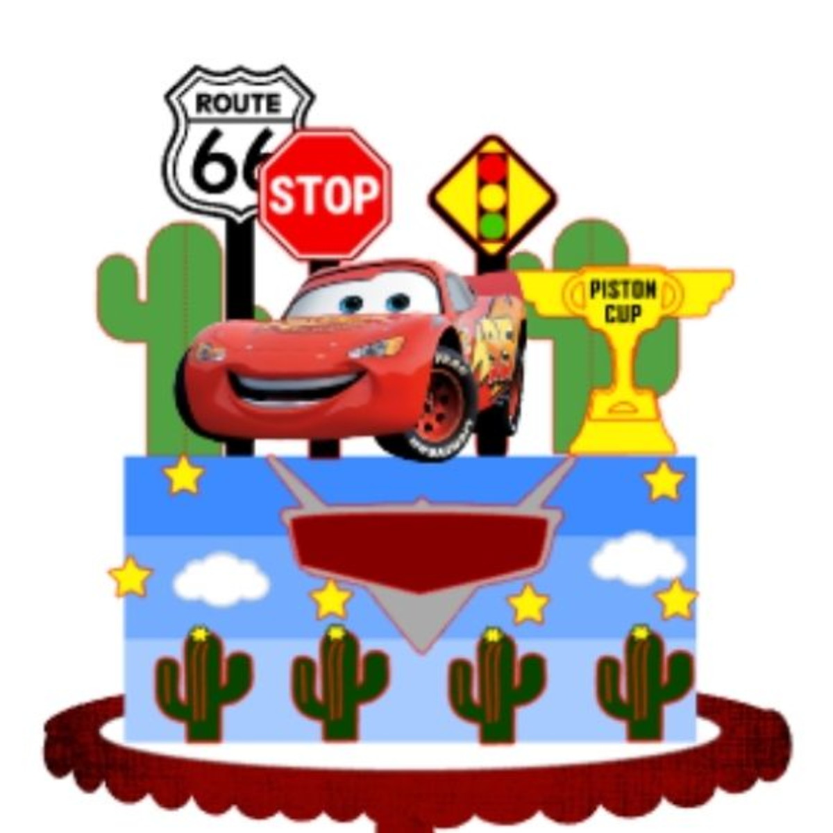#2045 Arquivo de corte Topo de Bolo Carros Disney Mcqueen