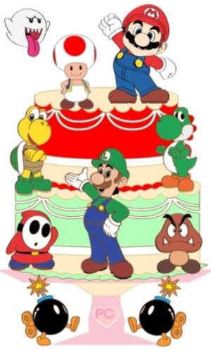 #2069 Arquivo de corte Topo bolo Super Mario CAMADAS STUDIO
