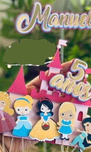 #2163 Arquivo de corte Topo de bolo Princesas STUDIO
