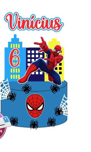 #2242 Arquivo de Corte Topo de Bolo Homem Aranha Prédio em c