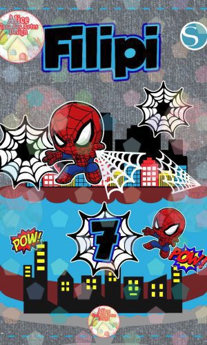 2300 - Arquivo Topper Homem Aranha Cute - Studio