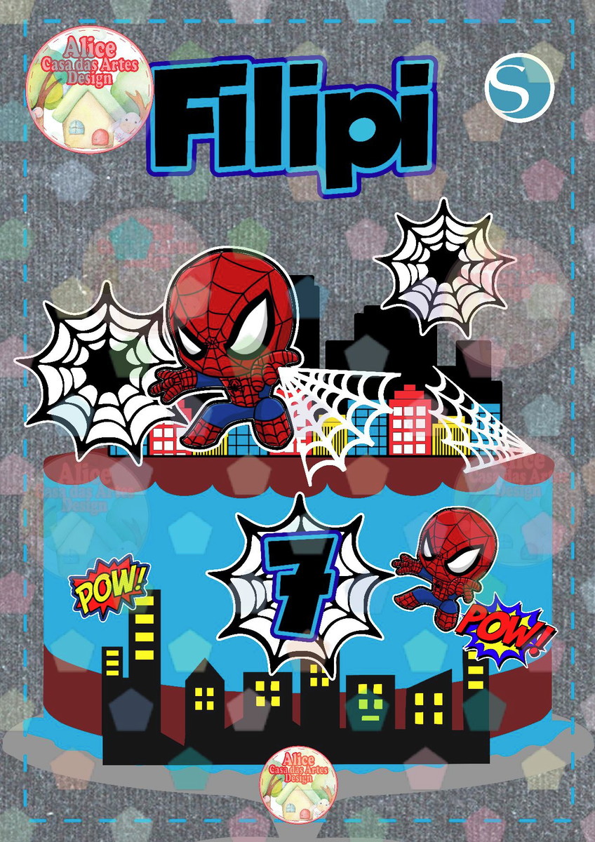 2300 - Arquivo Topper Homem Aranha Cute - Studio