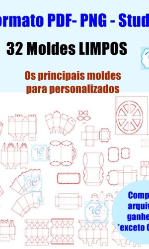 232- Arquivo de Corte Moldes Limpos SILHOUETTE- PNG e PDF