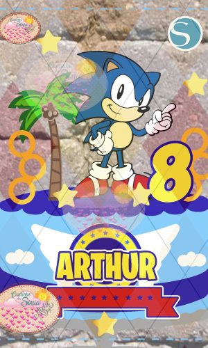 2404 - Arquivo de corte Topo de Bolo SONIC - STUDIO