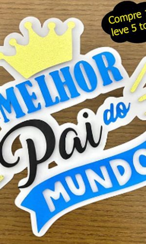 321 - Arquivo topo de bolo melhor pai do mundo em camadas
