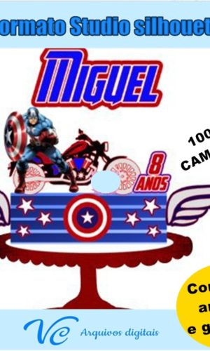 327- Arquivo Topo de Bolo Capitão America Vingadores