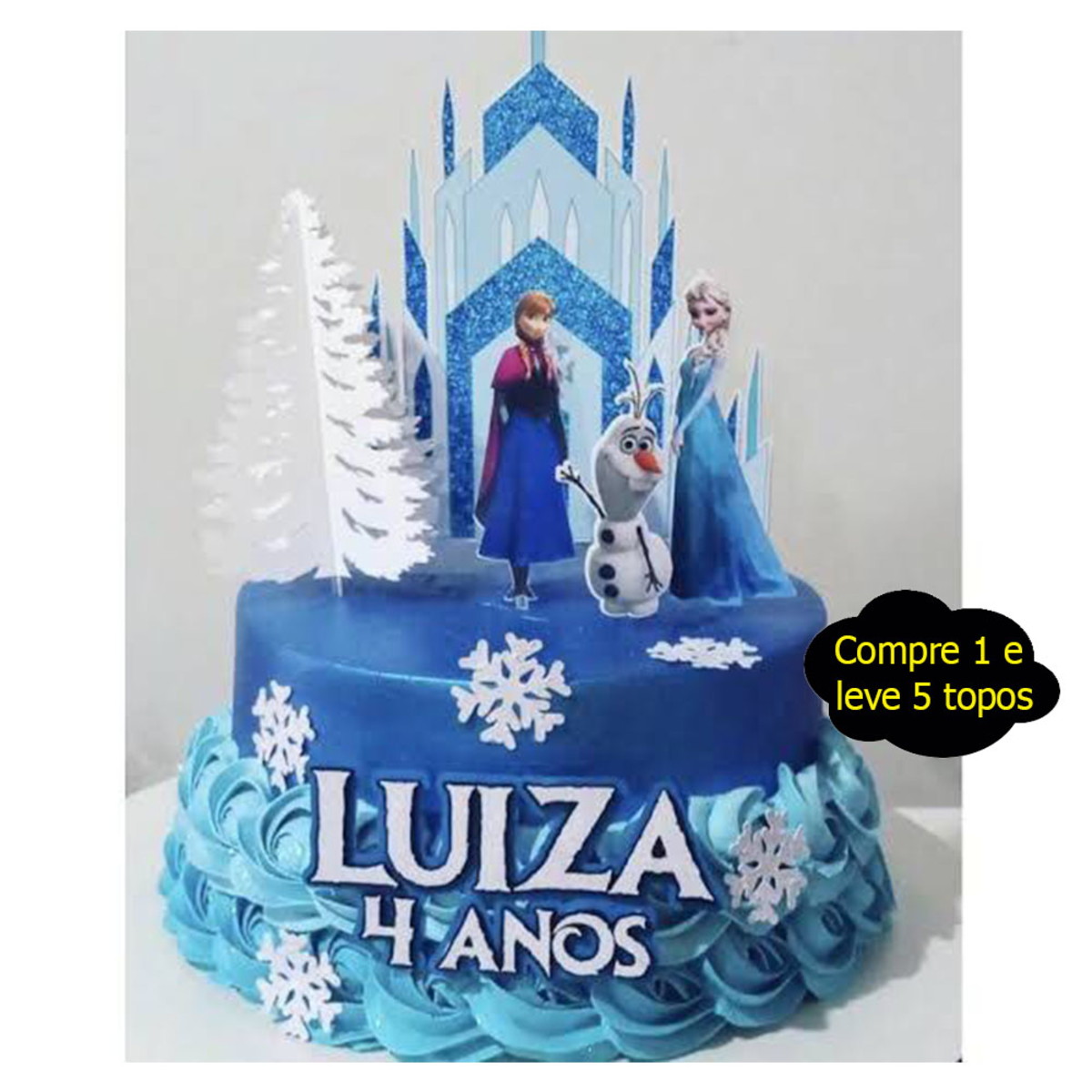 416 - Topo de bolo Frozen arvore 3d - arquivo de corte