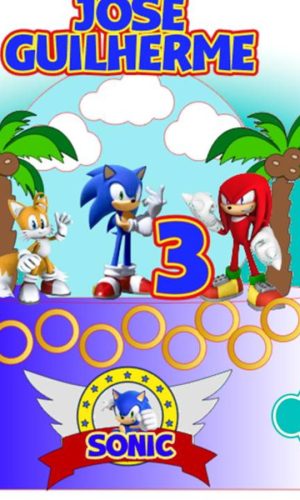 M5 Topo de bolo Sonic - Camadas e impressão