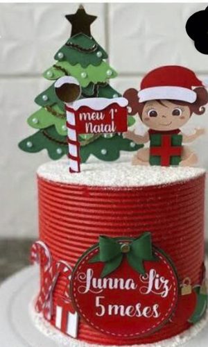 526 - Arquivo de corte topo de bolo meu primeiro natal
