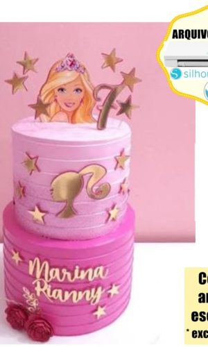 53- Arquivo de Corte Topo de Bolo Barbie Princesa Coroa