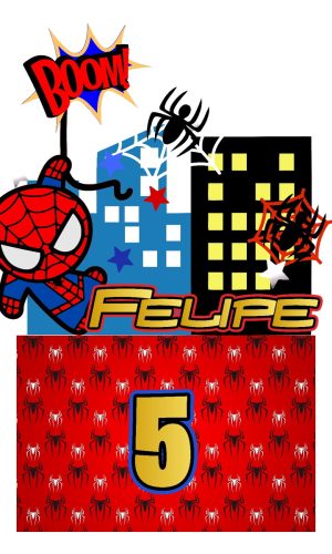 627 - Arquivo Digital Topo de Bolo Homem Aranha Cute