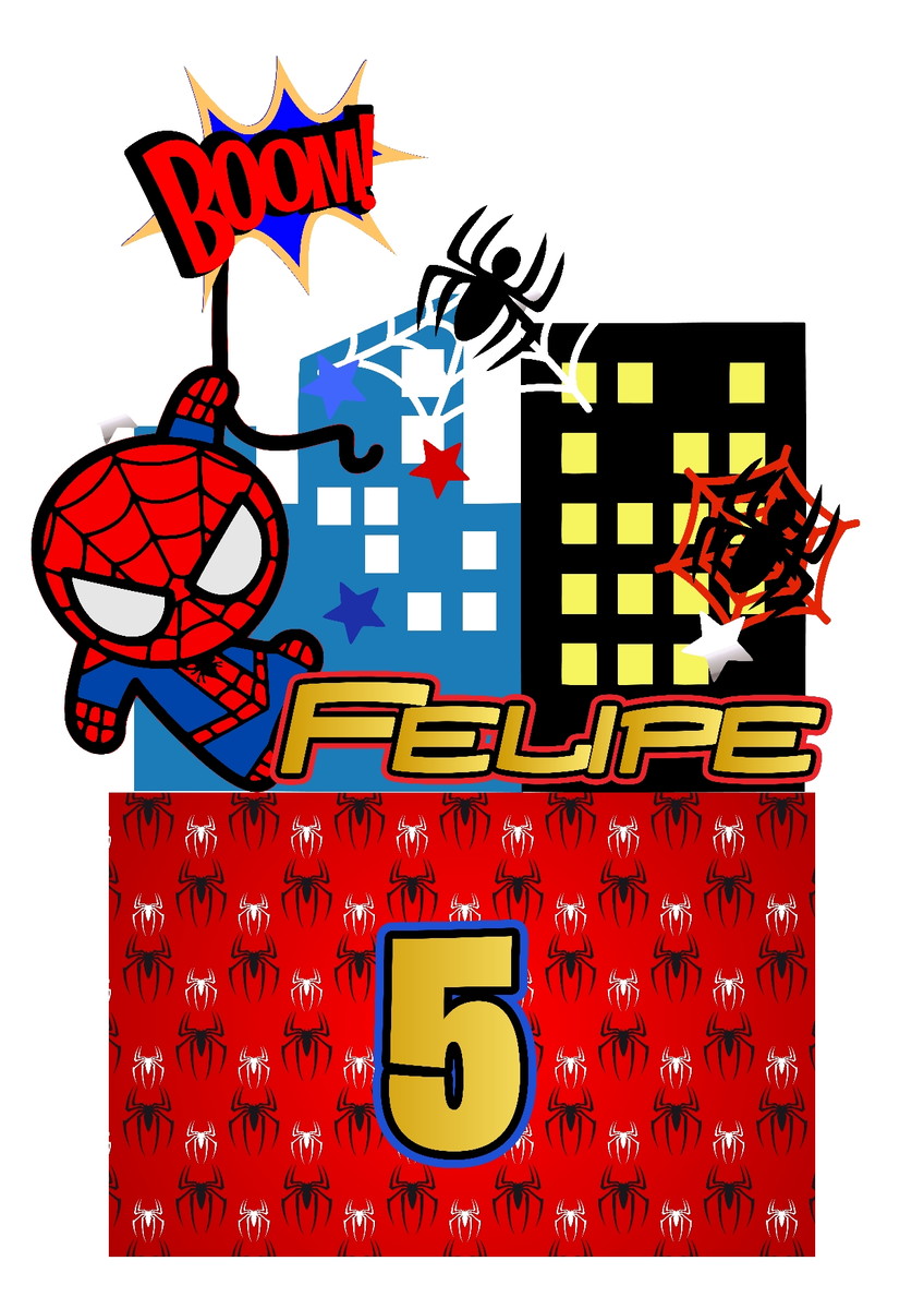 627 - Arquivo Digital Topo de Bolo Homem Aranha Cute