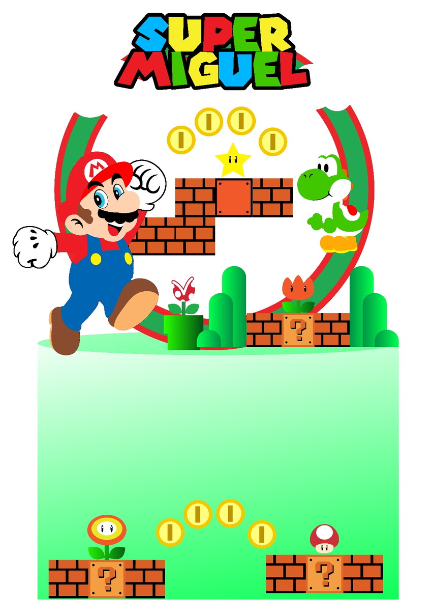 Topo de Bolo Super Mário - Arquivo Digital #962
