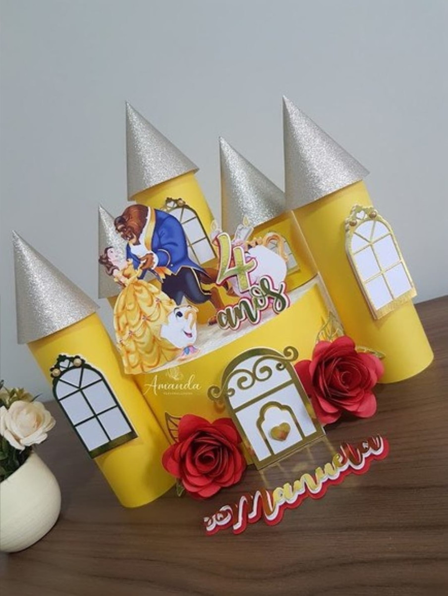 Arquivo Digital Topo de Bolo Castelo Princesa Bela