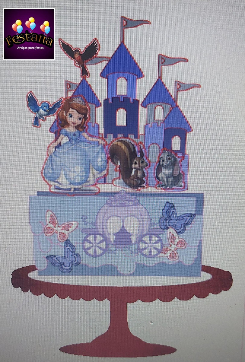 Arquivo Digital Topo de Bolo Princesa Sofia