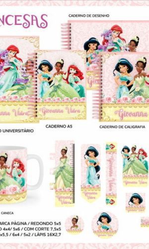 Arquivo Combo Volta as Aulas Princesas PDF PNG