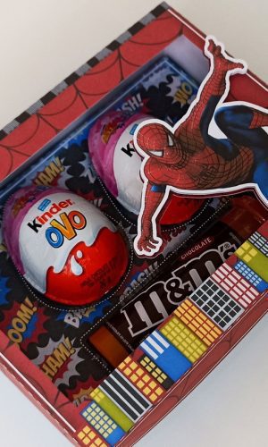 Arquivo Corte - Caixa Kinder Ovo Homem Aranha