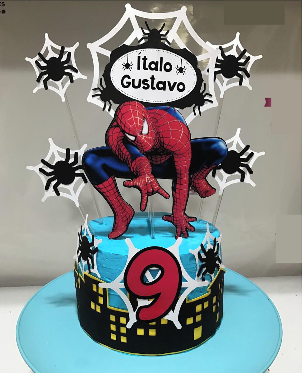 ARQUIVO CORTE SILHOUETTE TOPO DE BOLO HOMEM ARANHA