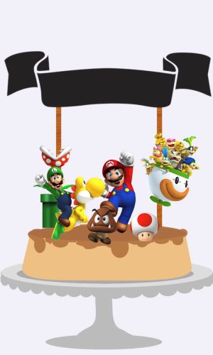 Arquivo Corte Silhouette - Topo de bolo Super Mario #23