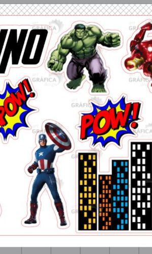 Arquivo Corte Silhouette Topo de Bolo Vingadores