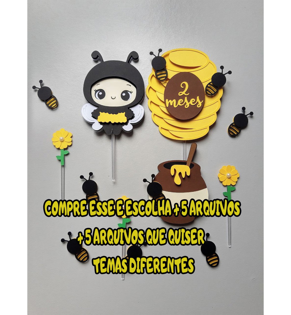 Arquivo Corte Topo de Bolo Abelinha