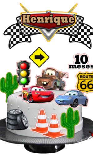 Arquivo Corte Topo de Bolo Carros + 4 Arquivos a Sua Escolha