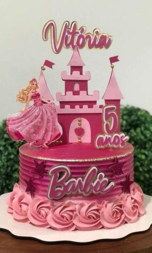 Arquivo Corte Topo de Bolo Castelo da Barbie Princesa #16575