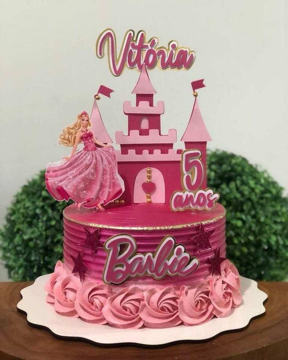 Arquivo Corte Topo de Bolo Castelo da Barbie Princesa #16575