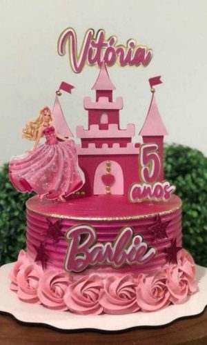 Arquivo Corte Topo de Bolo Castelo da Barbie Princesa #16575