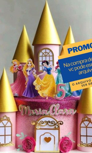 Arquivo Corte Topo de Bolo Castelo Princesas da Disney -003c