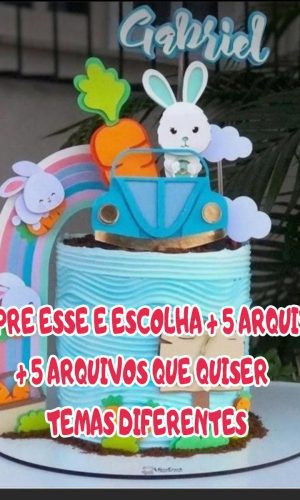 Arquivo Corte Topo de Bolo Coelho Fusca