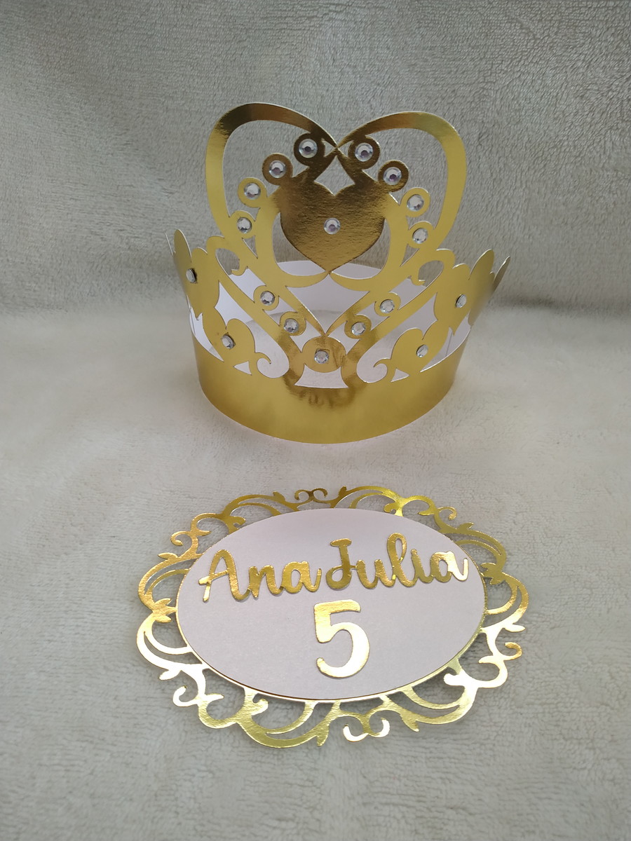 Arquivo Corte Topo de Bolo Coroa de Princesa Camadas - Imagem 2