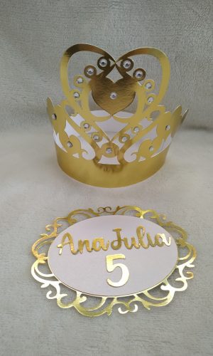 Arquivo Corte Topo de Bolo Coroa de Princesa Camadas