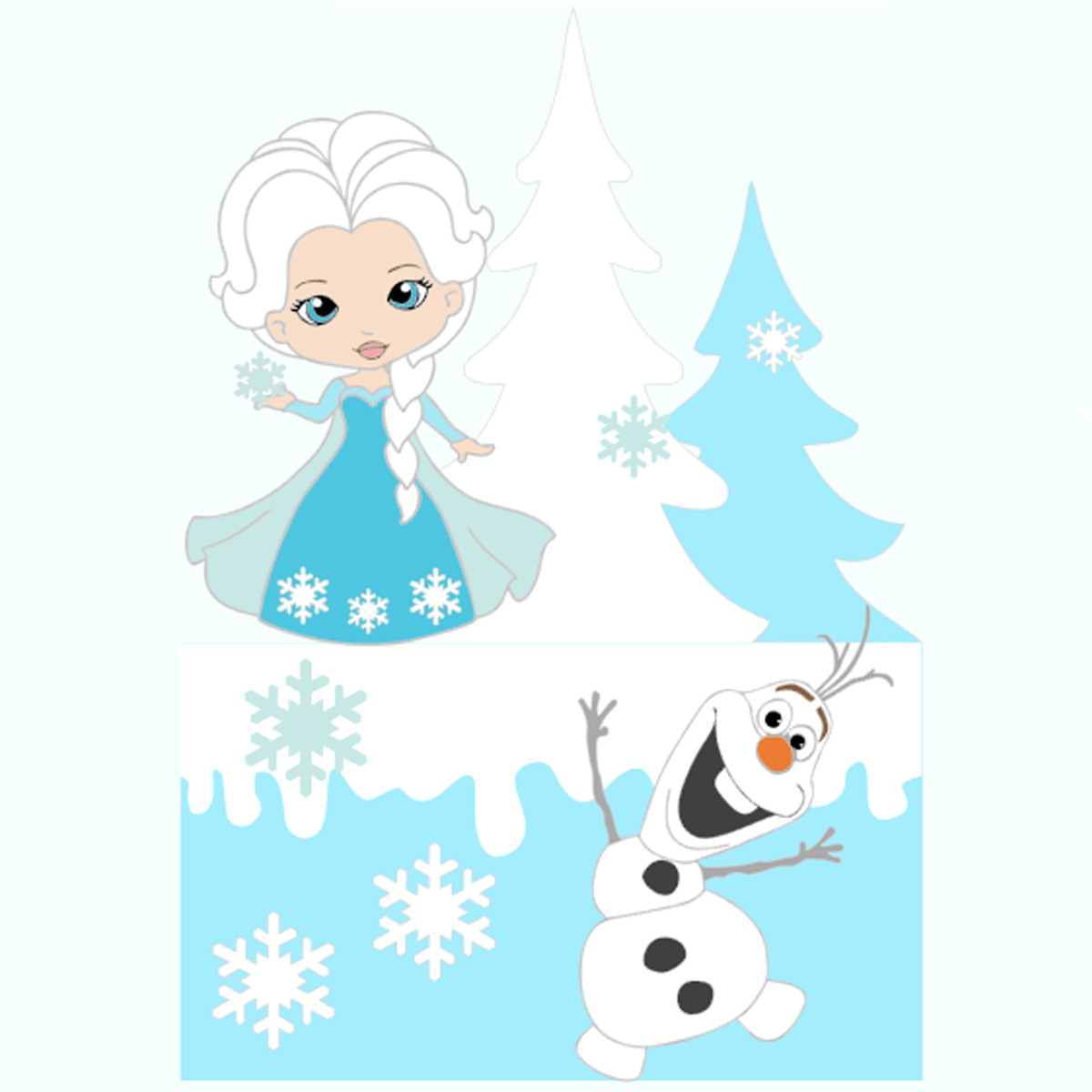 Arquivo Corte: Topo de Bolo Frozen 005