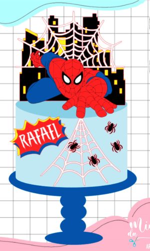 Arquivo Corte: Topo de Bolo Homem Aranha 009