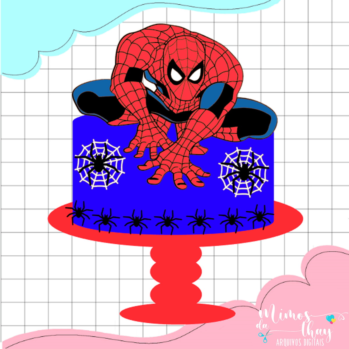 Arquivo Corte: Topo de Bolo Homem Aranha 003