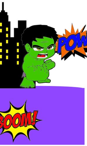 Arquivo Corte: Topo de Bolo Hulk Cute 001