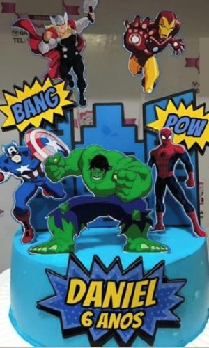 ARQUIVO CORTE TOPO DE BOLO OS VINGADORES