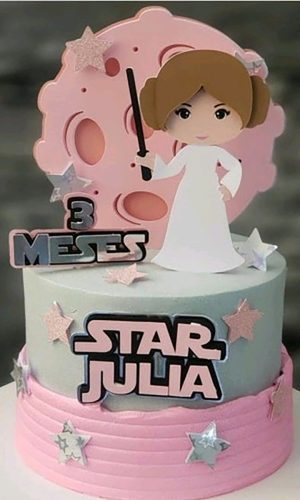 Arquivo Corte: Topo de Bolo Princesa Leia Star Wars 001