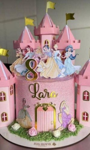 Arquivo Corte Topo de Bolo Princesas Castelo 3d #16571