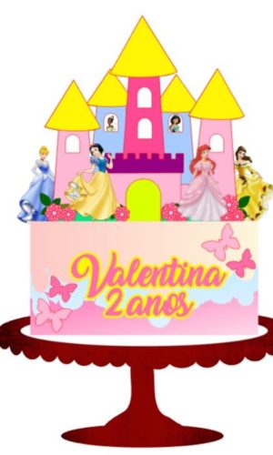 Arquivo Corte - Topo de bolo Princesas Disney 2