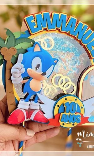 Arquivo Corte: Topo de Bolo Shaker Sonic 006